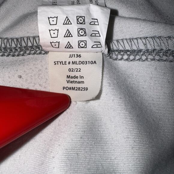 Marika Sport Racerback Dress Large Shelf Bra Athletic Grey Palm Leaf Tropical - Picture 5 of 6